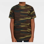 Code Five Youth Camouflage Tee - Green Woodland - On Model Front