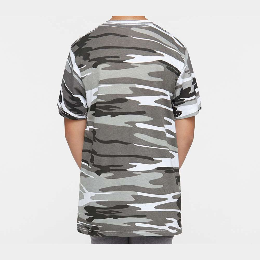 Code Five Youth Camouflage Tee - Urban Woodland - On Model Back