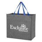 Cody Tote Bag, Non-Woven - Gray with Blue - Silk Screen