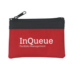 Coin Pouch with Zip - Red - Silk Screen