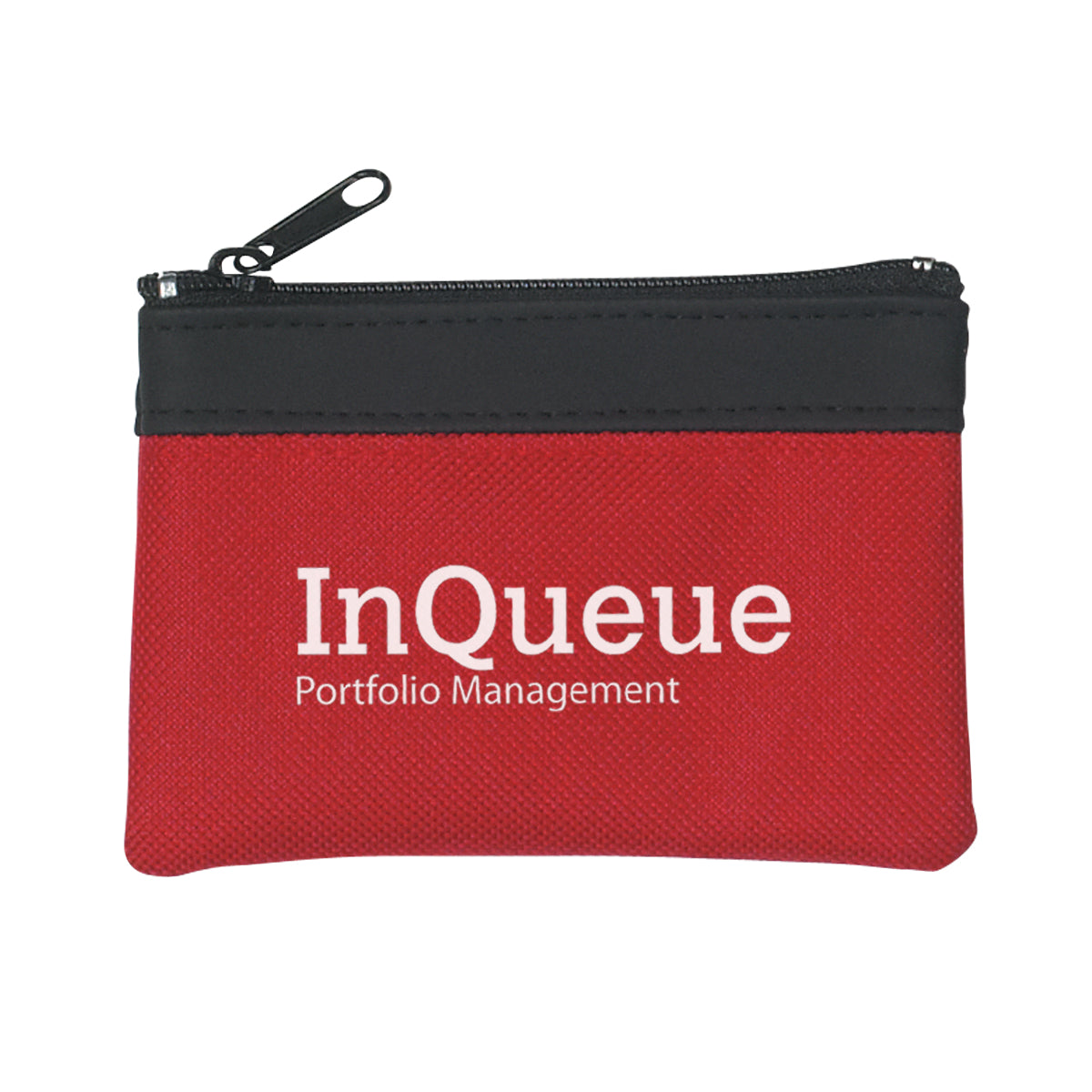 Coin Pouch with Zip - Red - Silk Screen