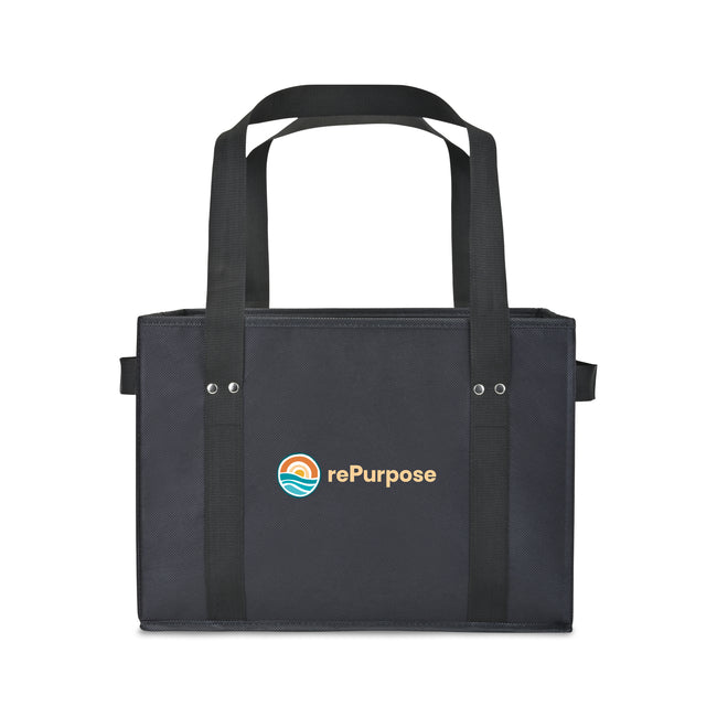 Collapsible Box Tote in Recycled Non-Woven Transfer
