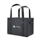 Collapsible Box Tote in Recycled Non-Woven Transfer - Black - View 2
