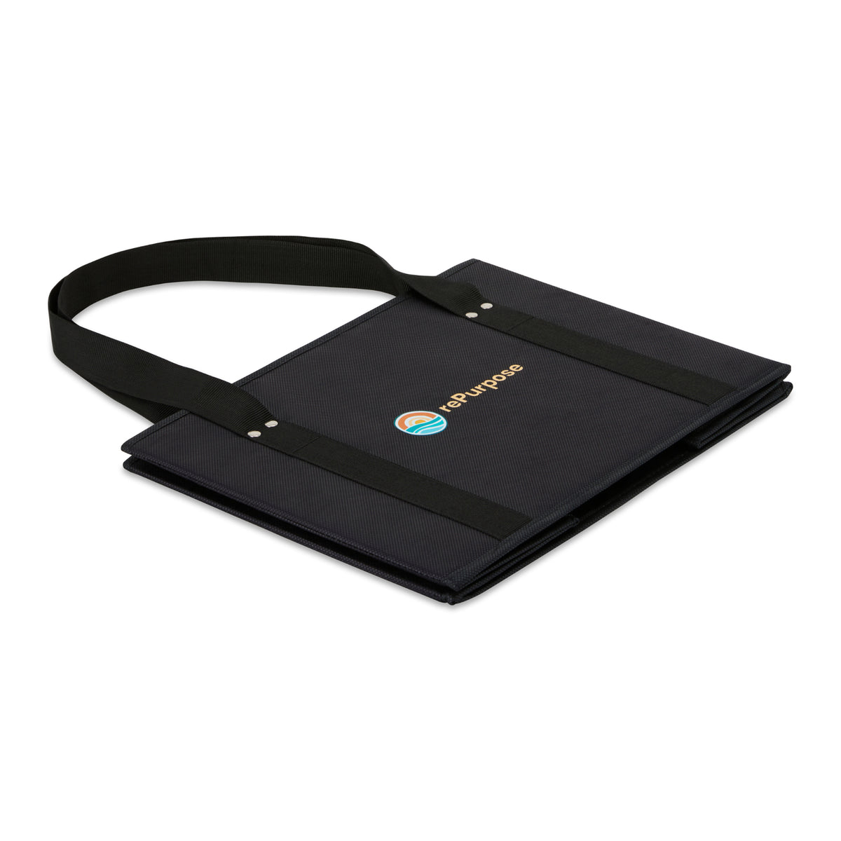 Collapsible Box Tote in Recycled Non-Woven Transfer - Black - View 3