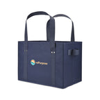 Collapsible Box Tote in Recycled Non-Woven Transfer - Navy - View 2