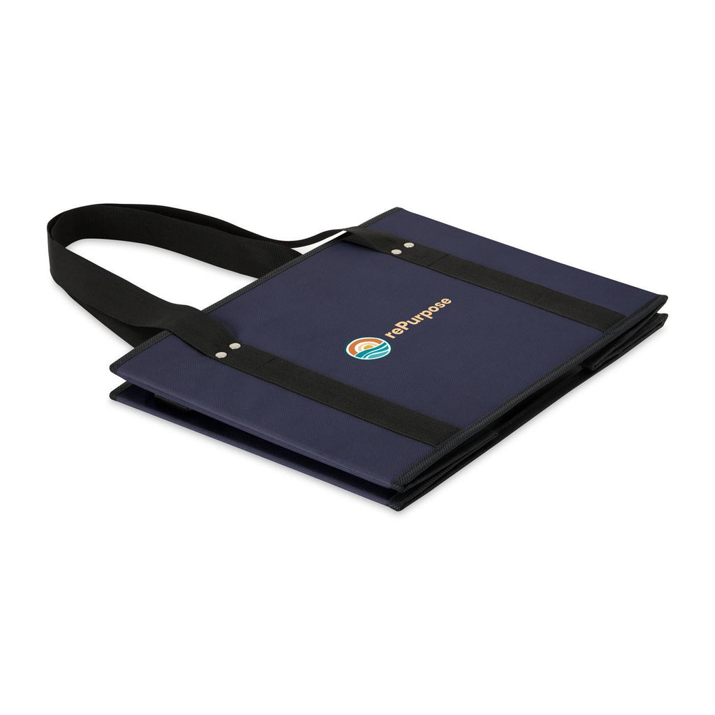 Collapsible Box Tote in Recycled Non-Woven Transfer - Navy - View 3