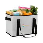Collapsible Box Tote in Recycled Non-Woven Transfer - White - View 3