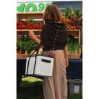 Collapsible Box Tote in Recycled Non-Woven Transfer - White - View 7