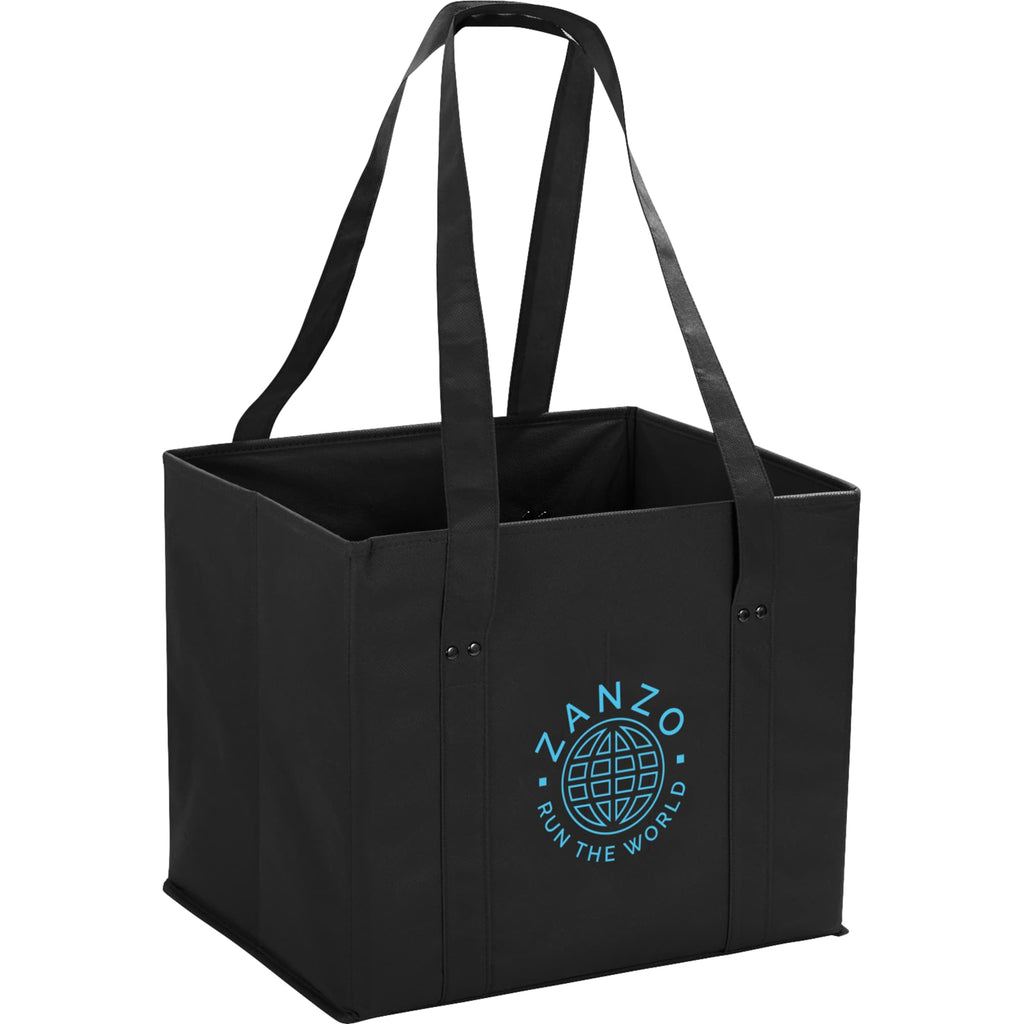 Collapsible Cube Tote and Storage Bin - Black - Right Angle