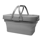 Collapsible Picnic Basket and Cooler - Gray - Handles