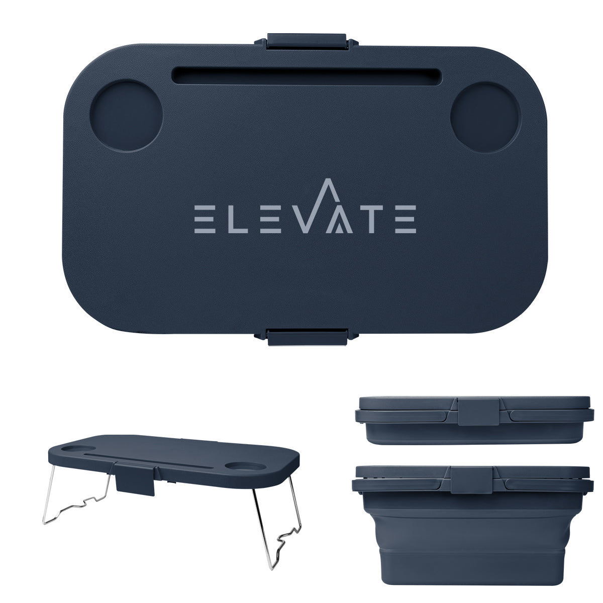 Collapsible Picnic Basket and Cooler - Navy - Silk Screen