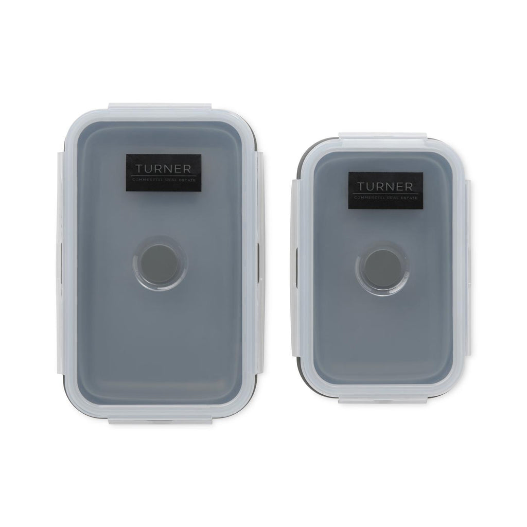 Collapsible Silicone Food Storage Set, 27 and 41 oz - Charcoal - View 3