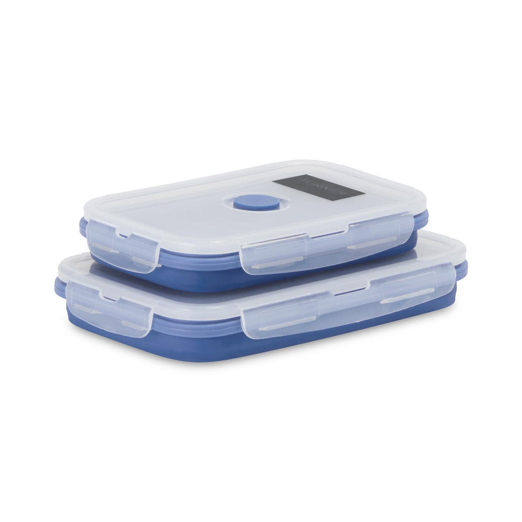Collapsible Silicone Food Storage Set, 27 and 41 oz - Royal Blue - View 1