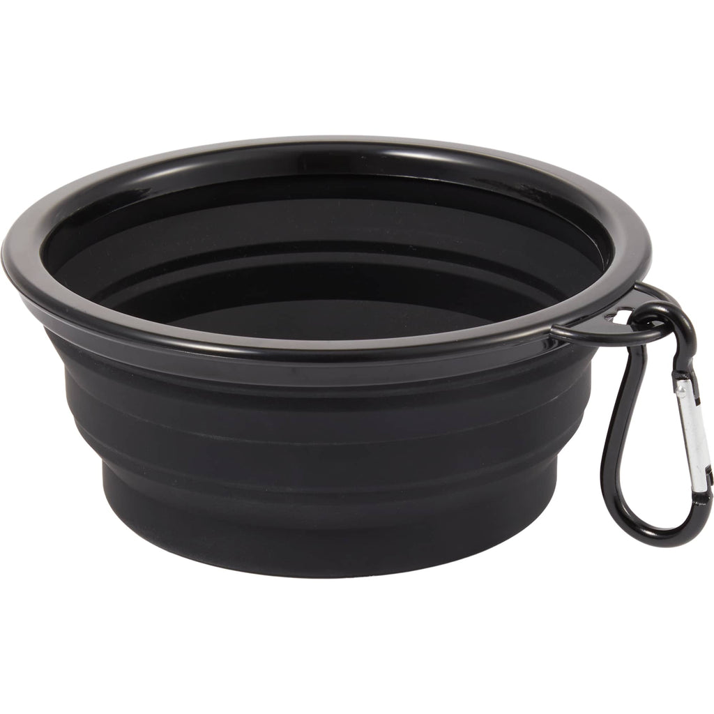 Collapsible Silicone Slow Feeder Bowl with Carabiner - Black - Detail 2