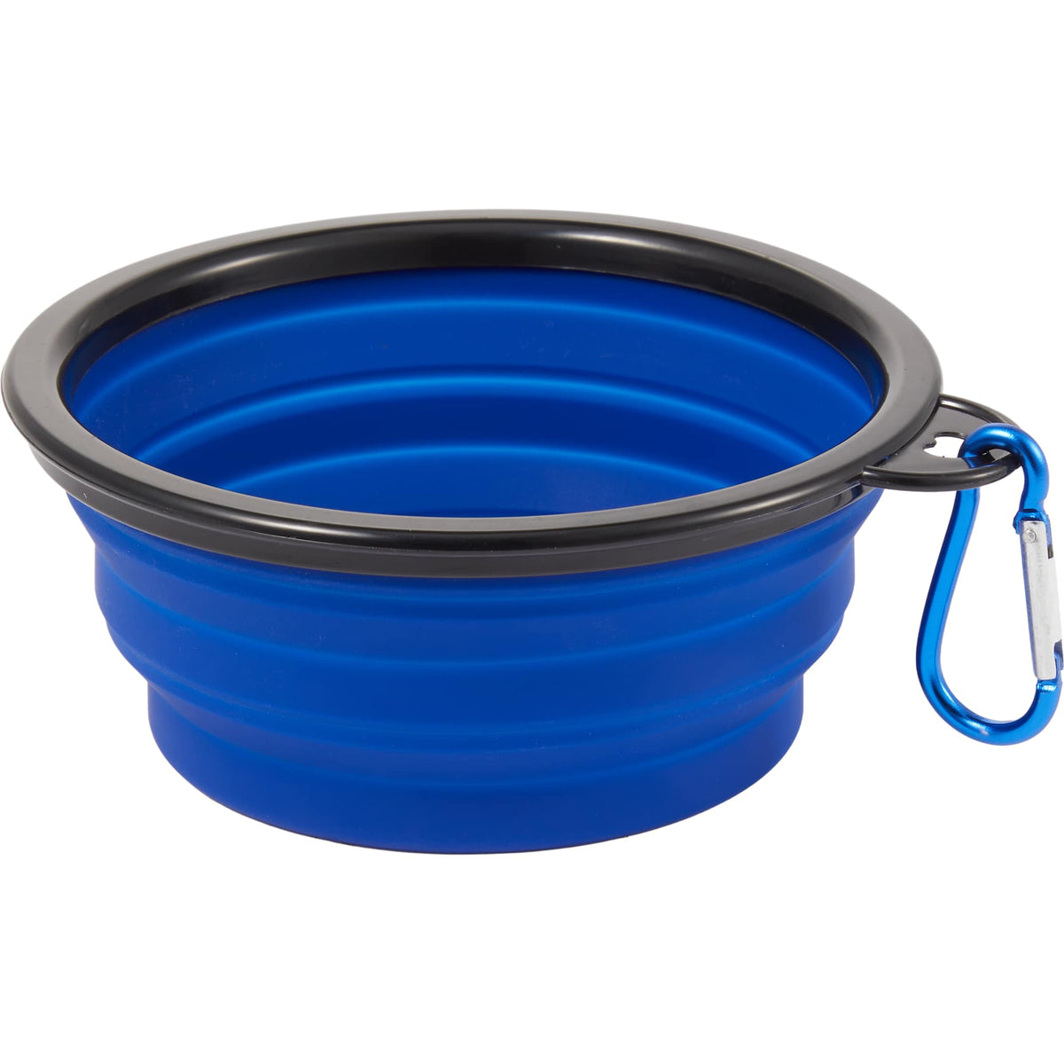 Collapsible Silicone Slow Feeder Bowl with Carabiner - Blue - Detail 2