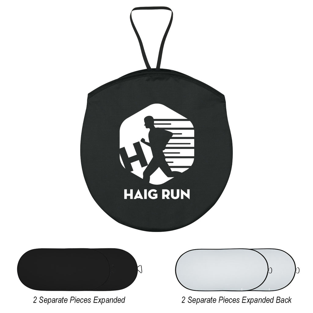 Collapsible Sun Shades for Cars - Black - Silk Screen