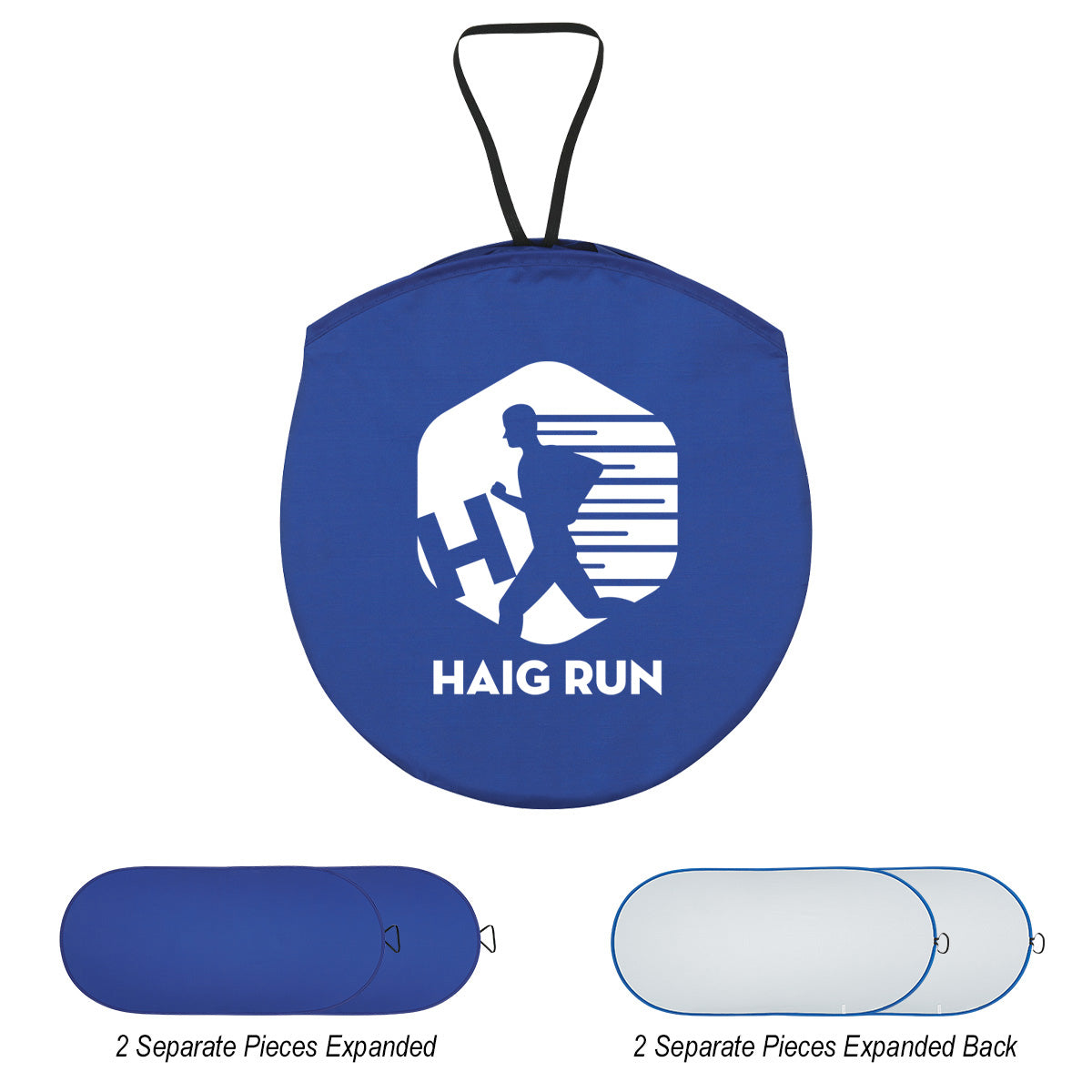 Collapsible Sun Shades for Cars - Royal Blue - Silk Screen