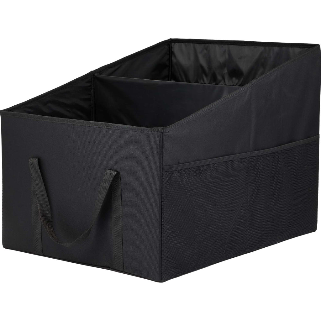 Collapsible Trunk Organizer in Recycled Polyester Transfer - Black - Left Angle