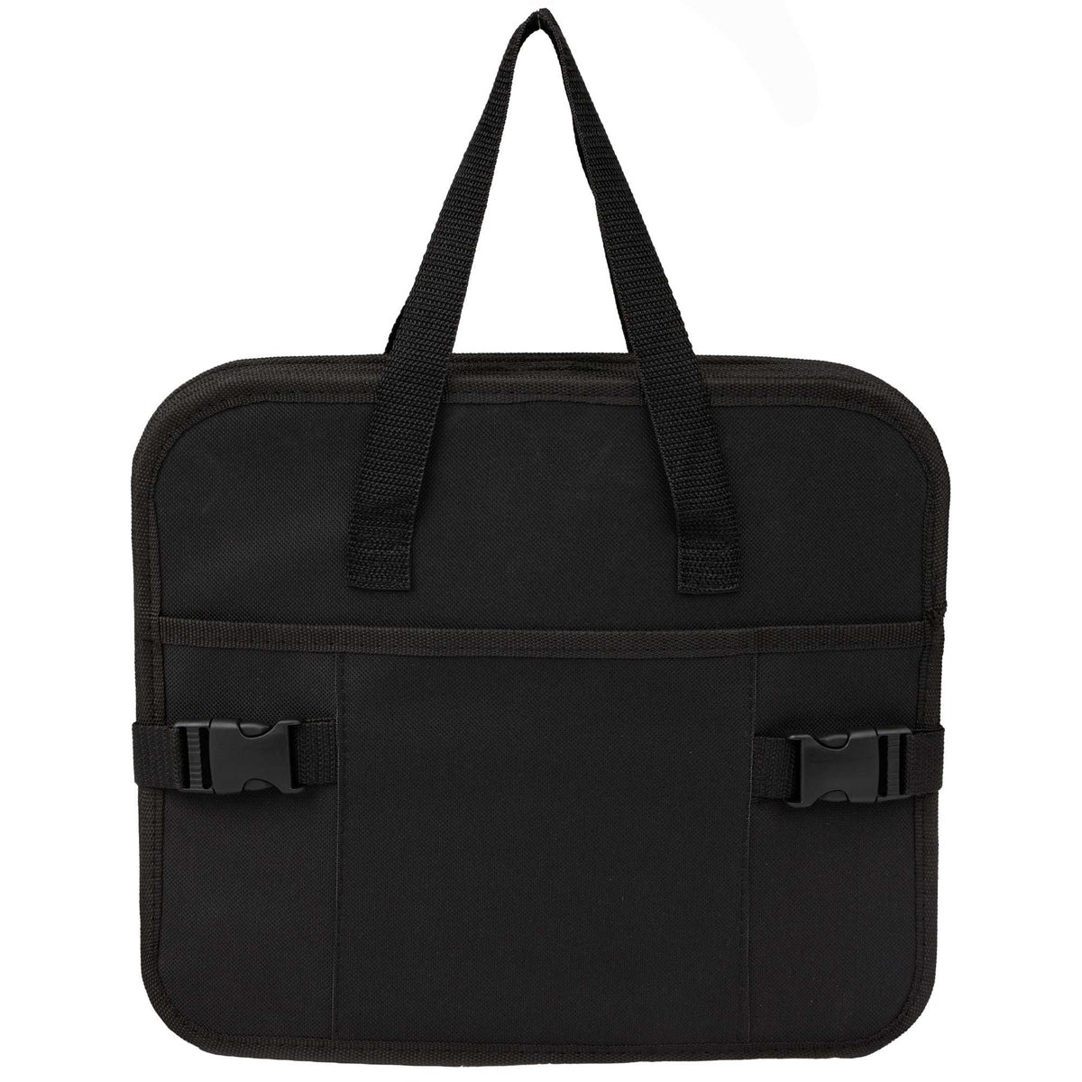Collapsible Trunk Organizer with 3 Compartments, Recycled - Black - Front Closed
