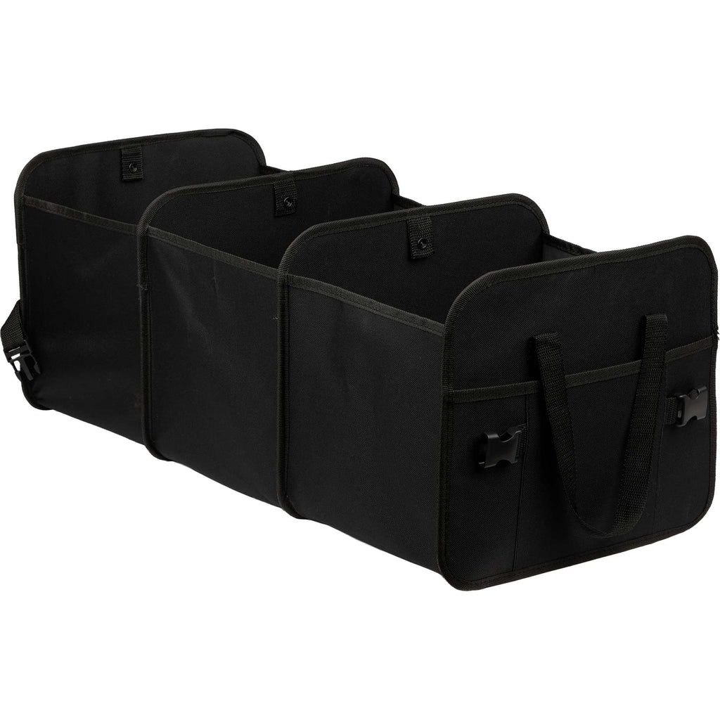 Collapsible Trunk Organizer with 3 Compartments, Recycled Embroidery - Black - Right Angle 3