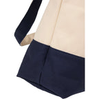 Color Accent Recycled Cotton Zippered Tote, 12 oz Full Color - Navy - Detail