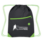 Color Pop Drawstring Bag, Recycled - Lime Green - Silk Screen