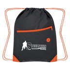 Color Pop Drawstring Bag, Recycled - Orange - Silk Screen