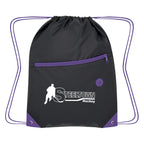 Color Pop Drawstring Bag, Recycled - Purple - Silk Screen