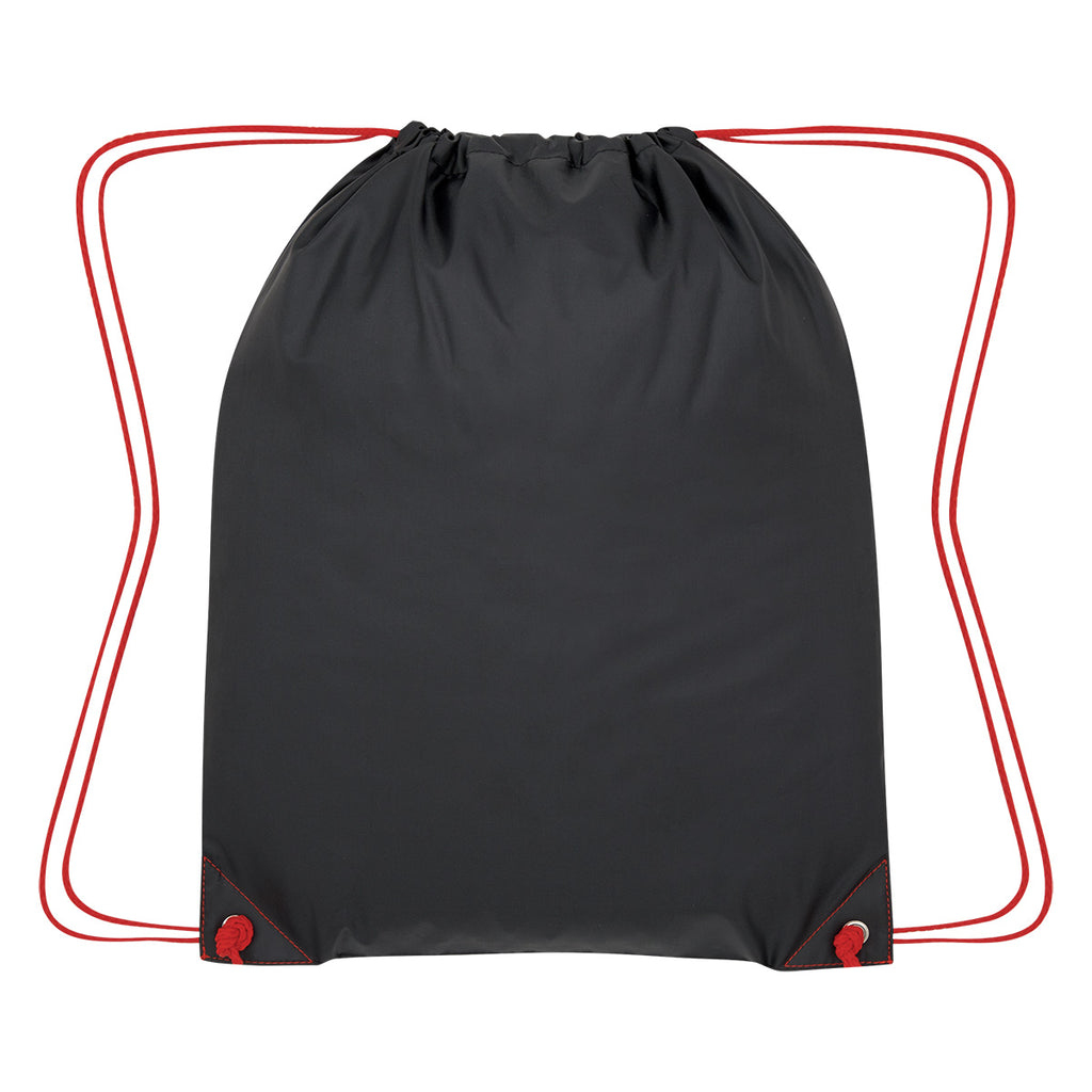 Color Pop Drawstring Bag, Recycled - Red - Back