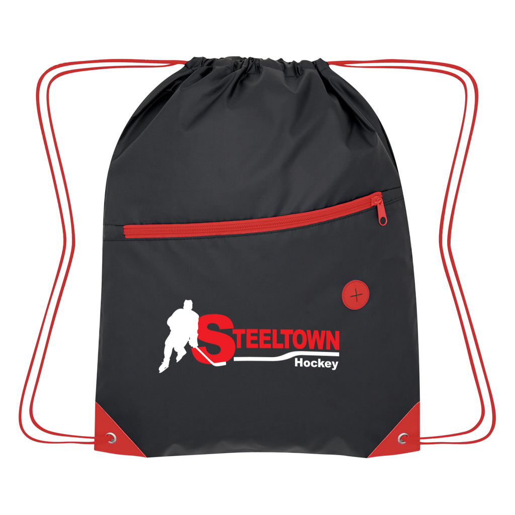 Color Pop Drawstring Bag, Recycled - Red - Colorbrite