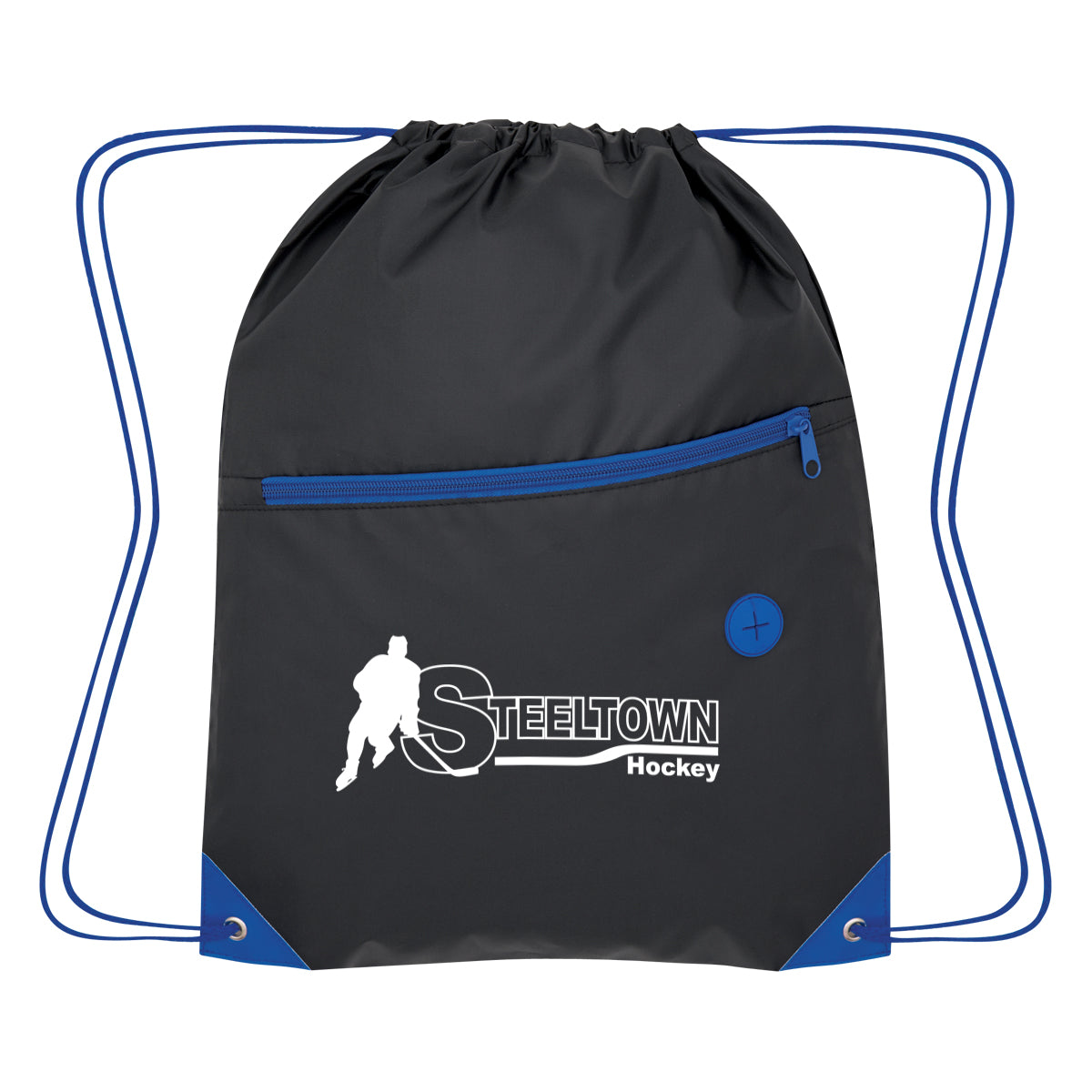 Color Pop Drawstring Bag, Recycled - Royal Blue - Silk Screen