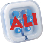 Color Pop Wired Earbuds with Storage Case - Royal Blue - Front