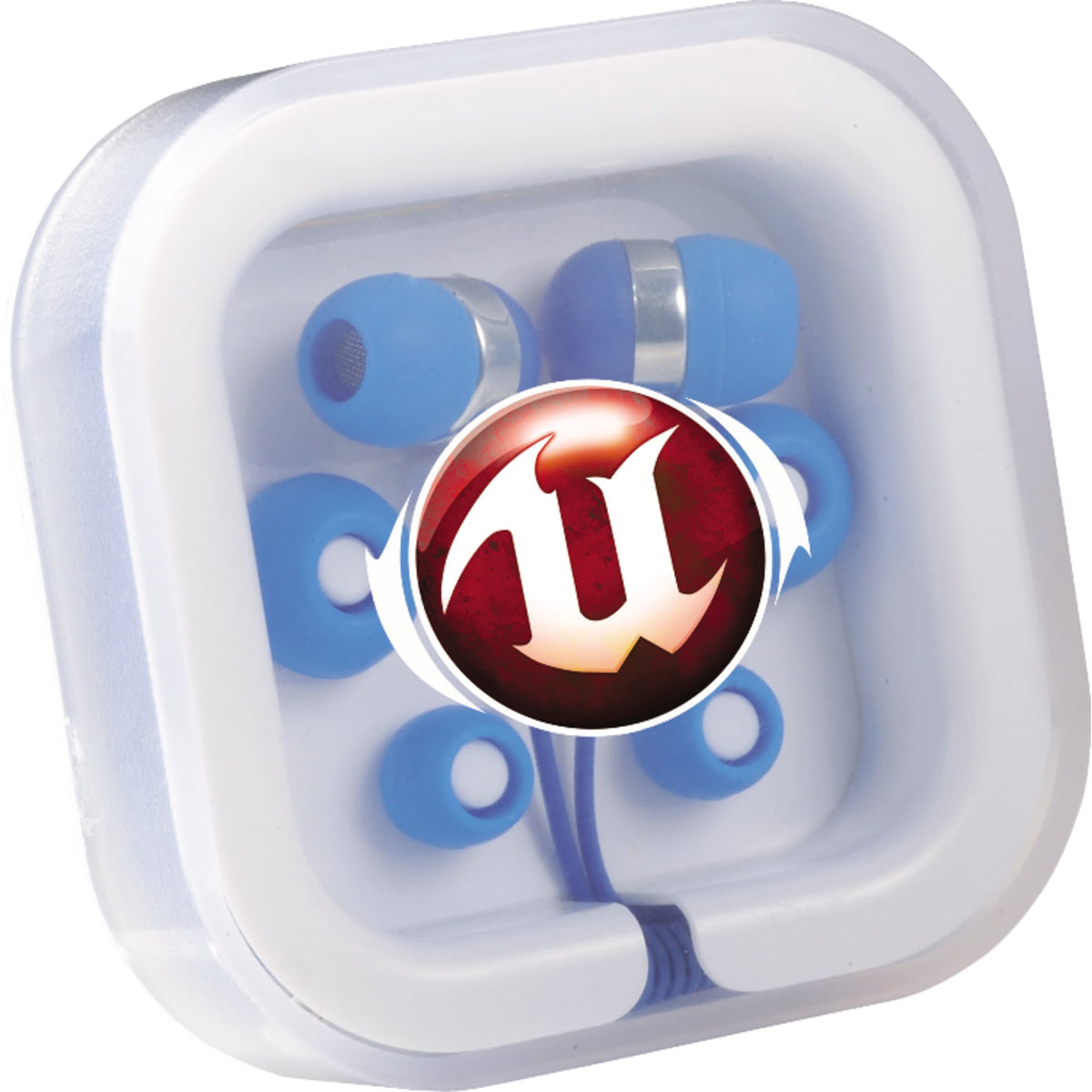 Color Pop Wired Earbuds with Storage Case - Royal Blue - Photo