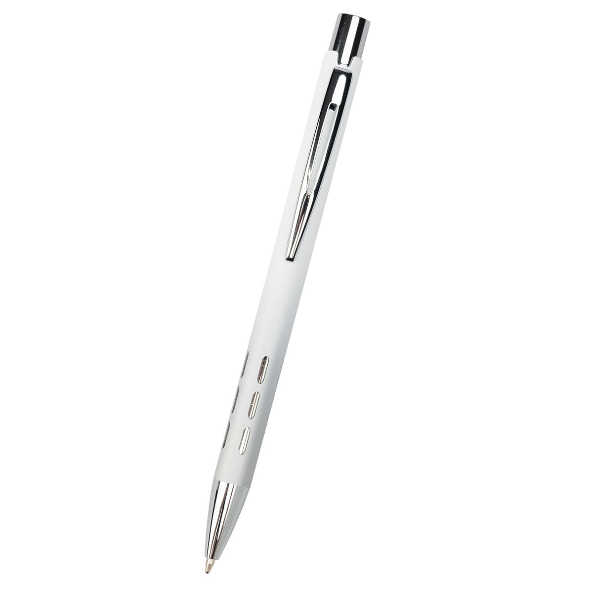 Color Story Pen in Recycled Aluminum - White with Silver - Front