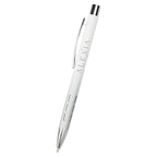 Color Story Pen in Recycled Aluminum - White with Silver - Laser Engraving