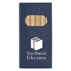 Colored Pencil Set, 6 Piece - Blue - Silk Screen