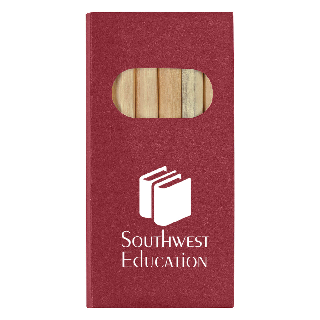 Colored Pencil Set, 6 Piece - Red - Silk Screen