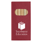 Colored Pencil Set, 6 Piece - Red - Silk Screen