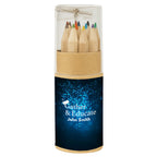 Colored Pencil Set in a Tube with Sharpener, 12 Piece - Full Color on a White Label