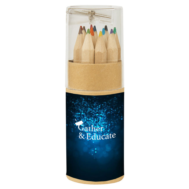 Colored Pencil Set in a Tube with Sharpener, 12 Piece