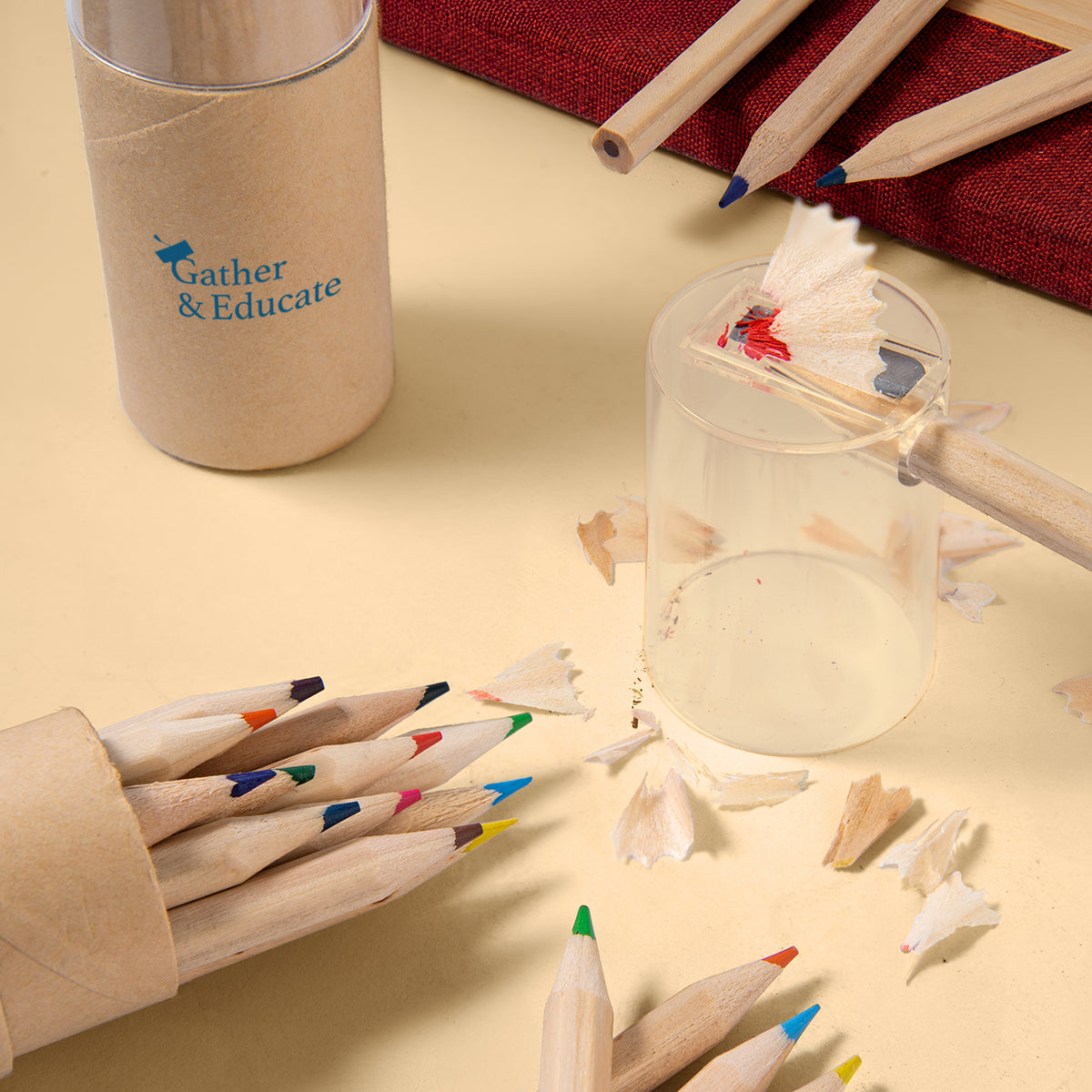 Colored Pencil Set in a Tube with Sharpener, 12 Piece - Lifestyle_Padprint