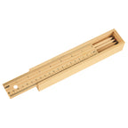 Colored Pencil Set in a Wooden Ruler Box, 12 Piece - Natural Wooden Box - Open_Blank