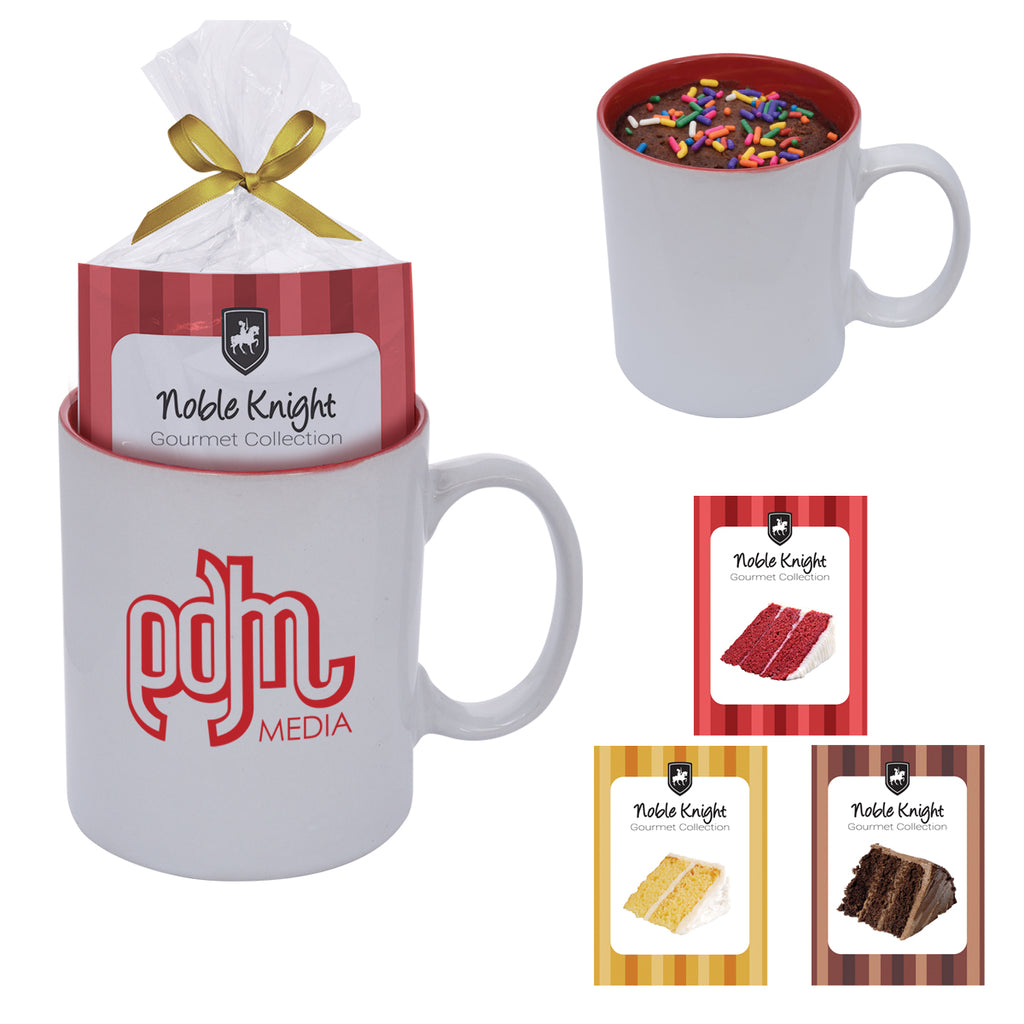 Colored Stoneware Mug with Mug Cake, 11 oz - Black