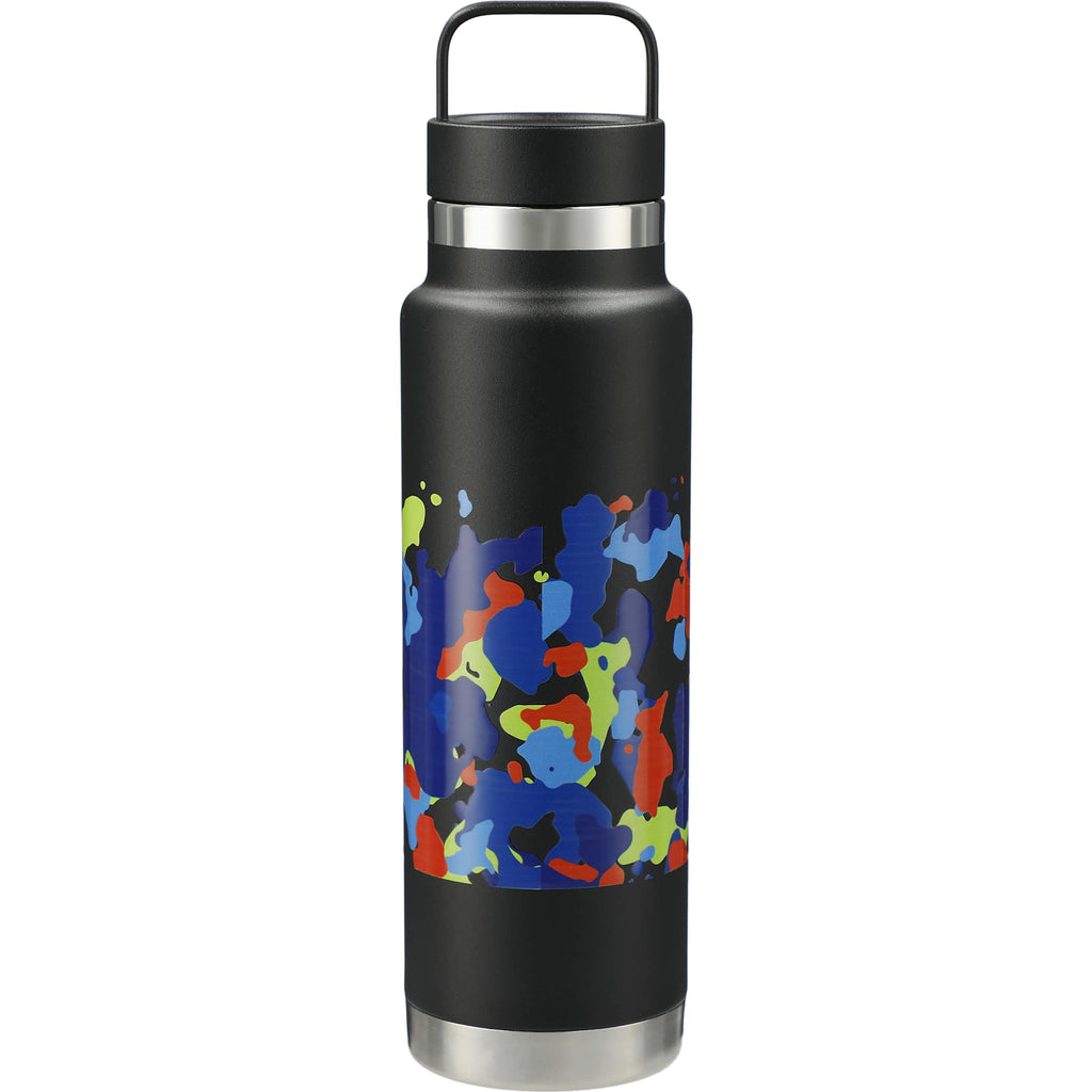 Colton Copper Insulated Bottle with Metal Handle, 20 oz - Black - Back
