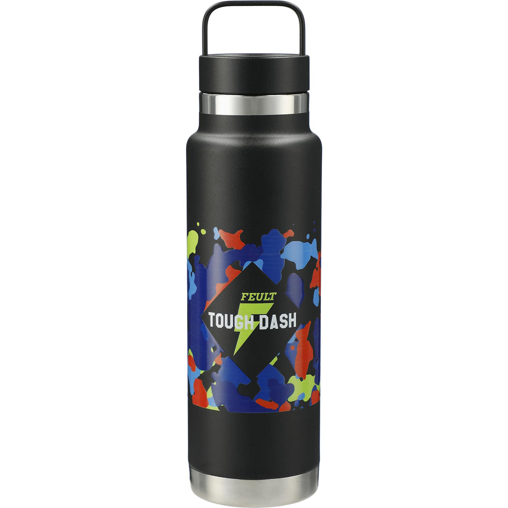Colton Copper Insulated Bottle with Metal Handle, 20 oz - Black - Front