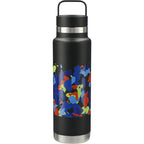 Colton Copper Insulated Bottle with Metal Handle, 20 oz Laser Engraving - Black - Back