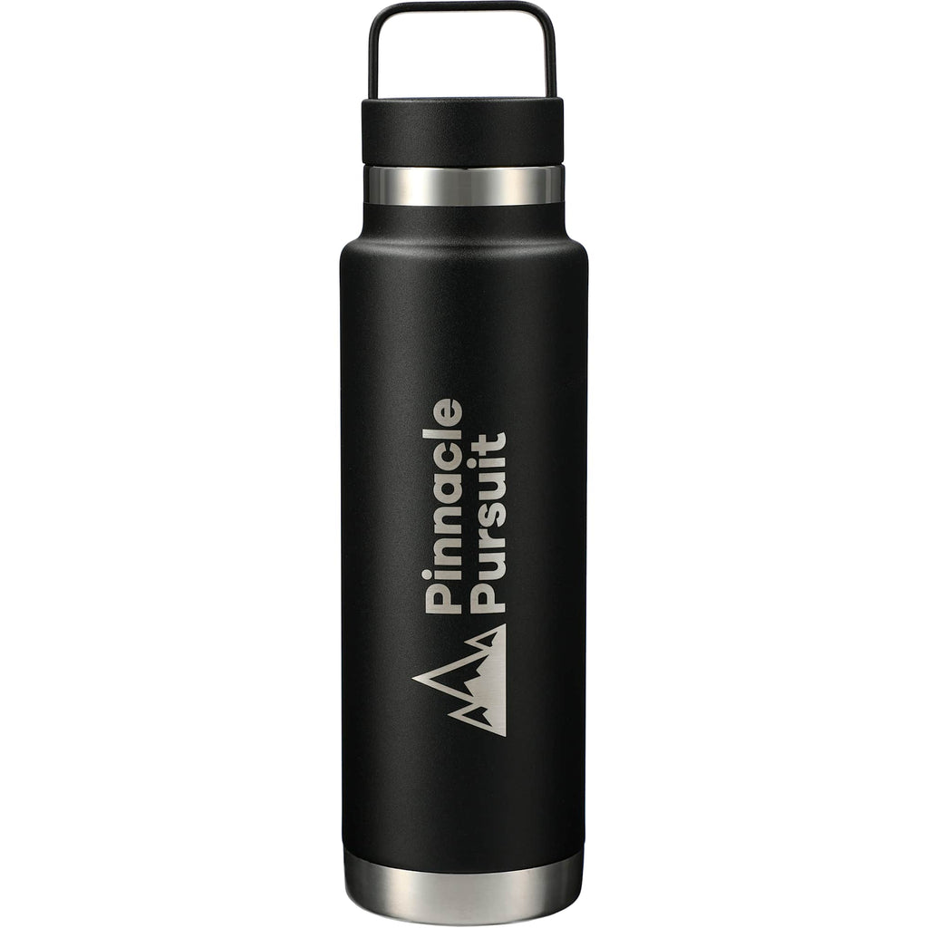 Colton Copper Insulated Bottle with Metal Handle, 20 oz Laser Engraving - Black - Front 2