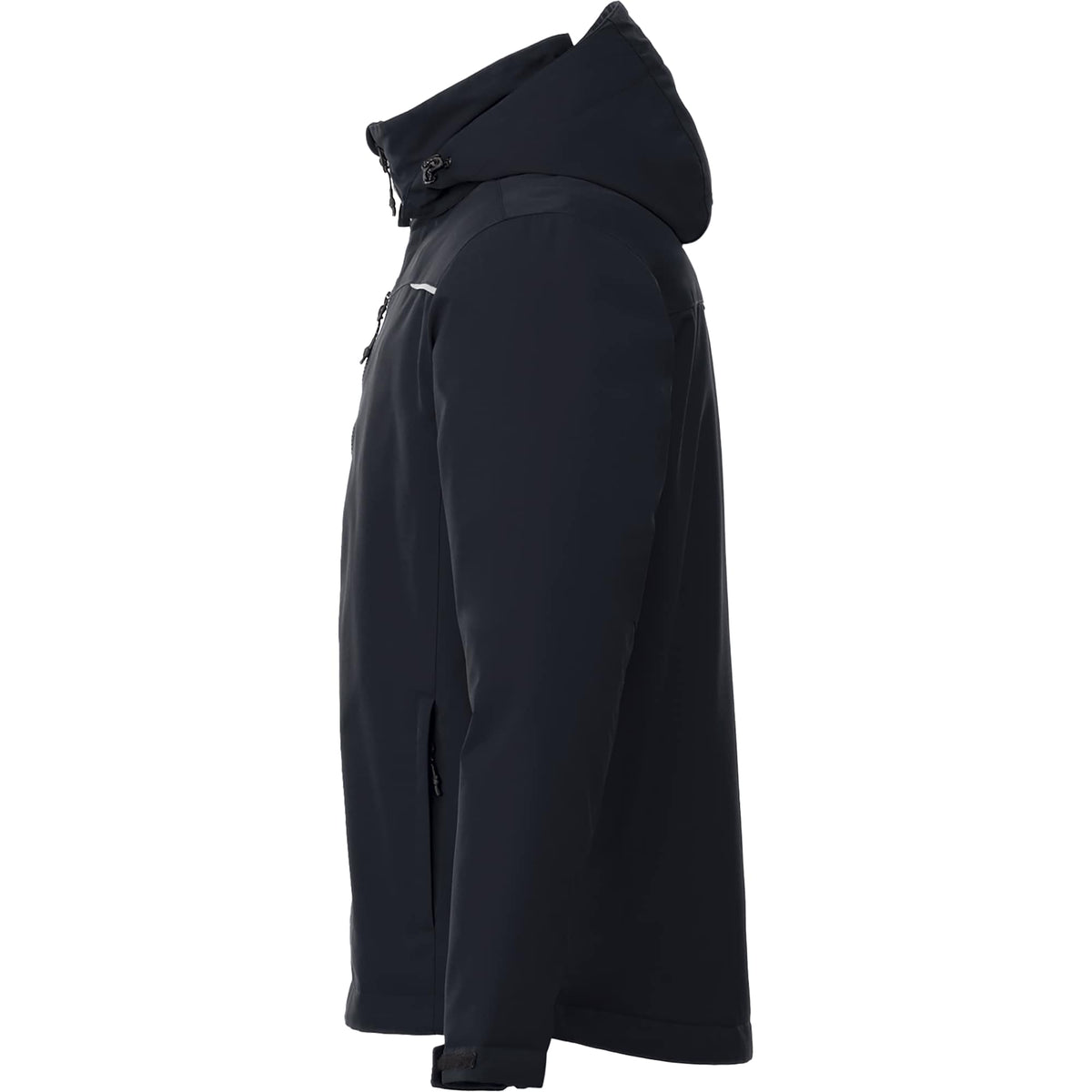 Colton Waterproof Jacket with Fleece Lining for Men Embroidery - Black - Left Side