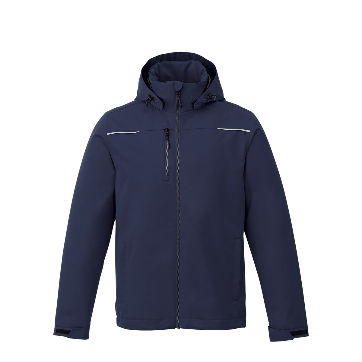 Colton Waterproof Jacket with Fleece Lining for Men Embroidery - Vintage Navy - Front Flat