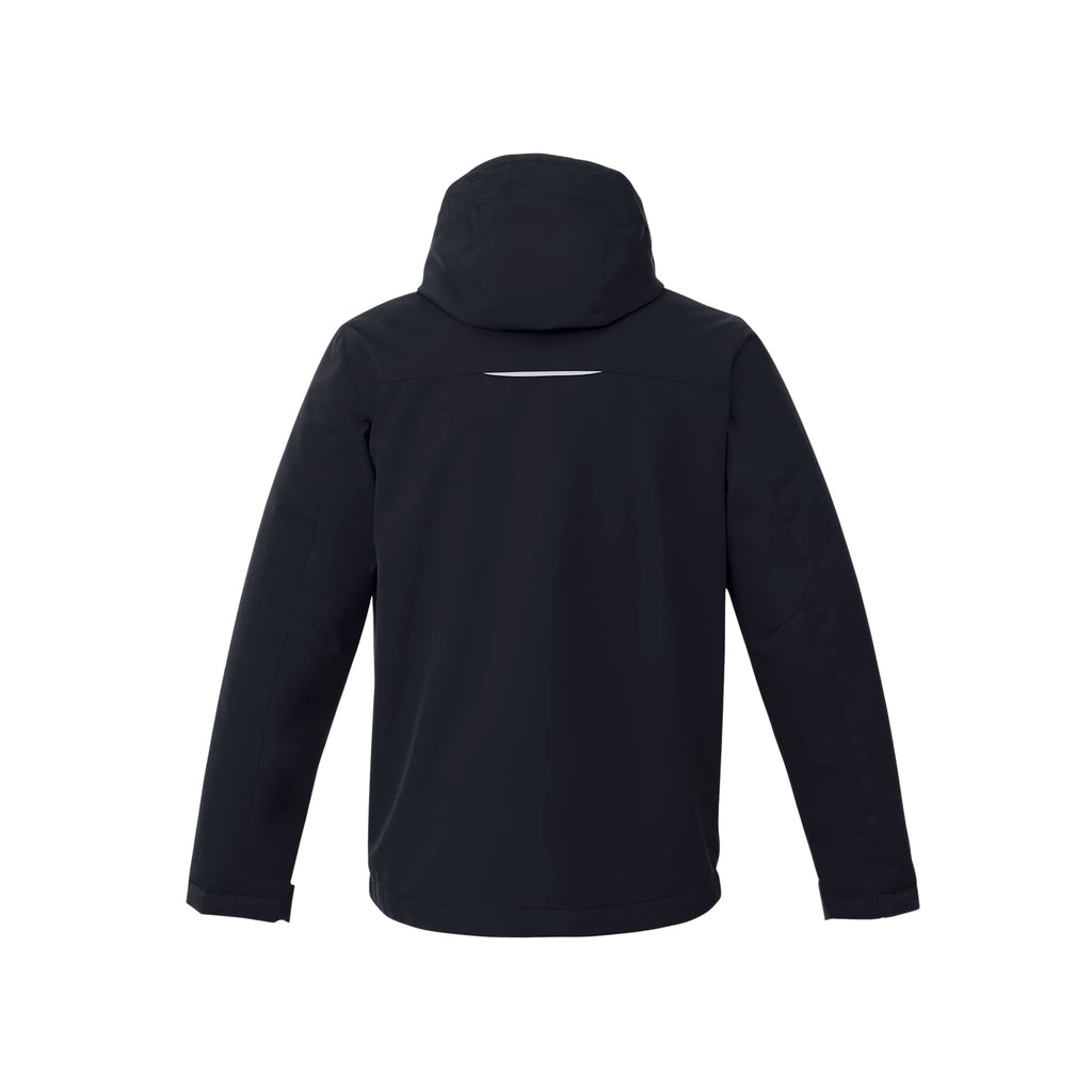 Colton Waterproof Jacket with Fleece Lining for Men Laser Engraving - Black - Back Flat
